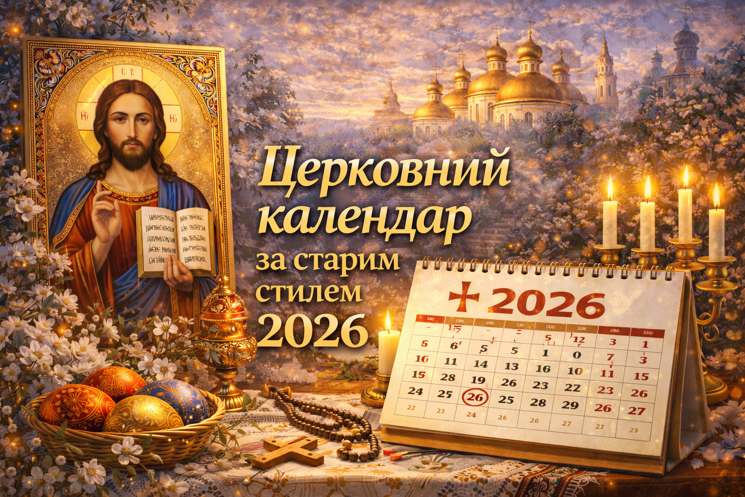 Церковний календар за старим стилем 2026