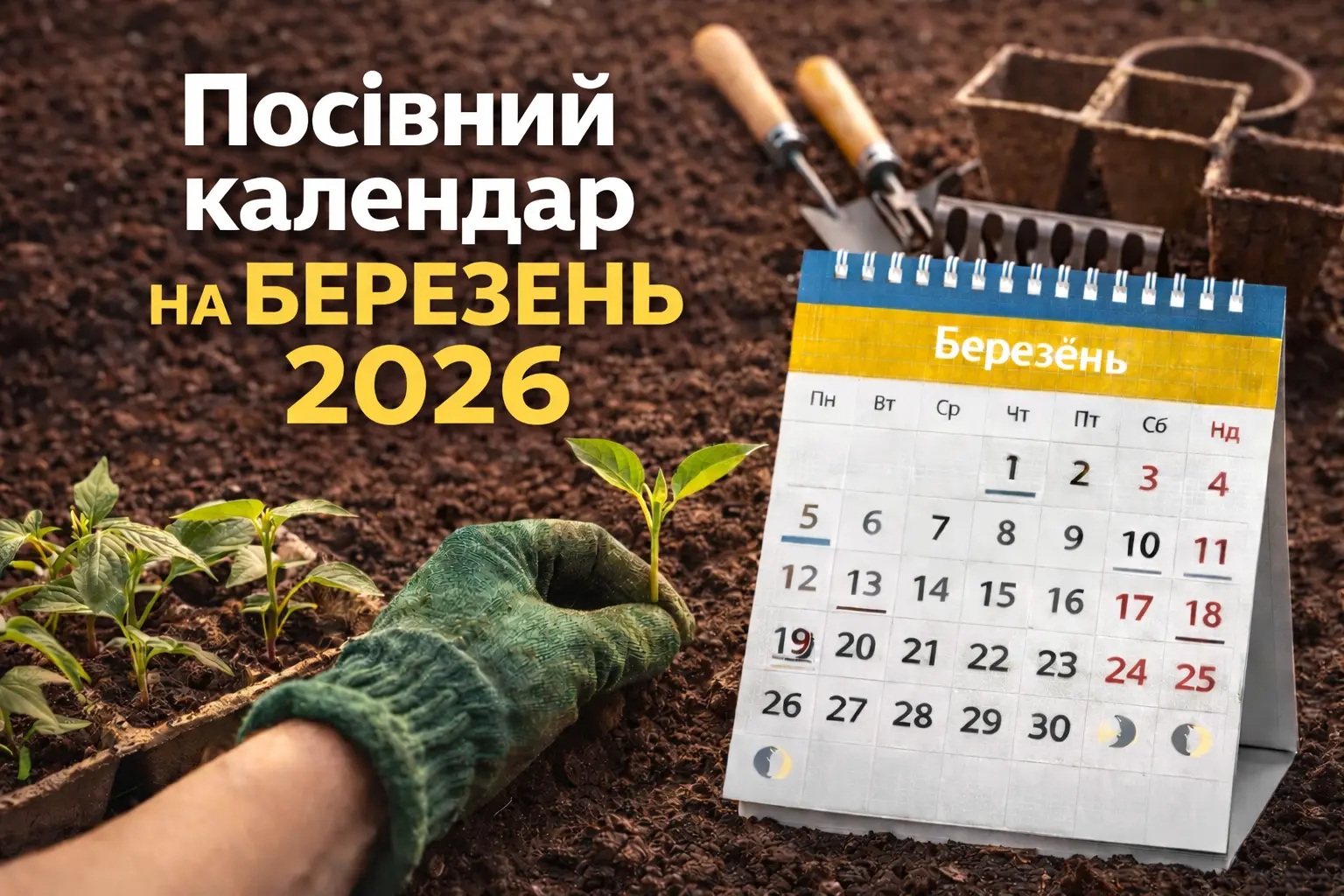 Посівний календар на березень 2026: повний гайд з датами, таблицями та порадами