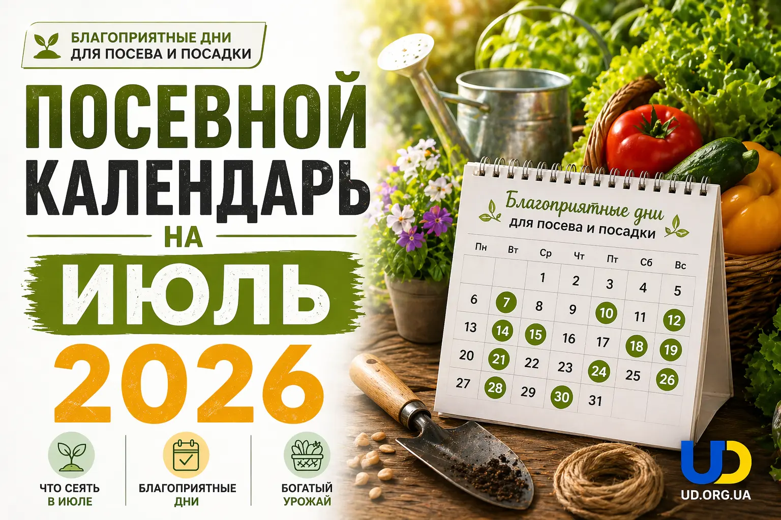 Посевной календарь на июль 2026 - Ukraine Daily
