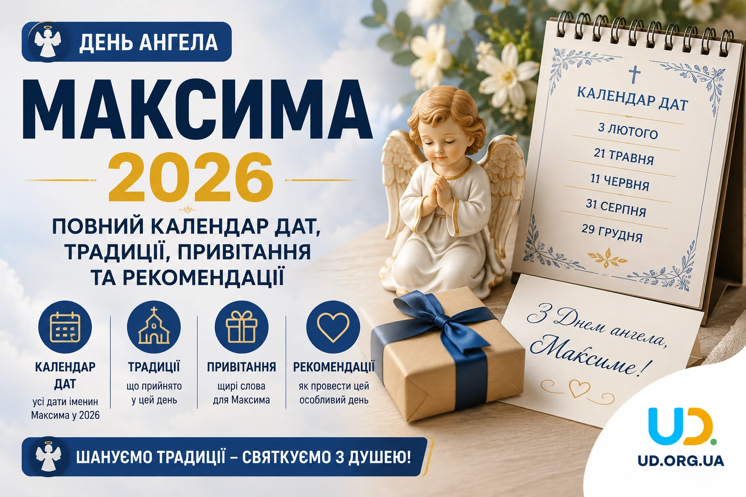 День ангела Максима 2026: повний календар дат, традиції, привітання та рекомендації