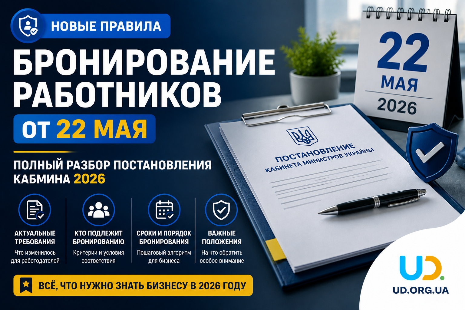 Новые правила бронирования работников с 22 мая: полный разбор постановления Кабмина № 2026