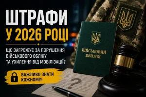 Штрафи за порушення військового обліку та ухилення від мобілізації у 2026 році