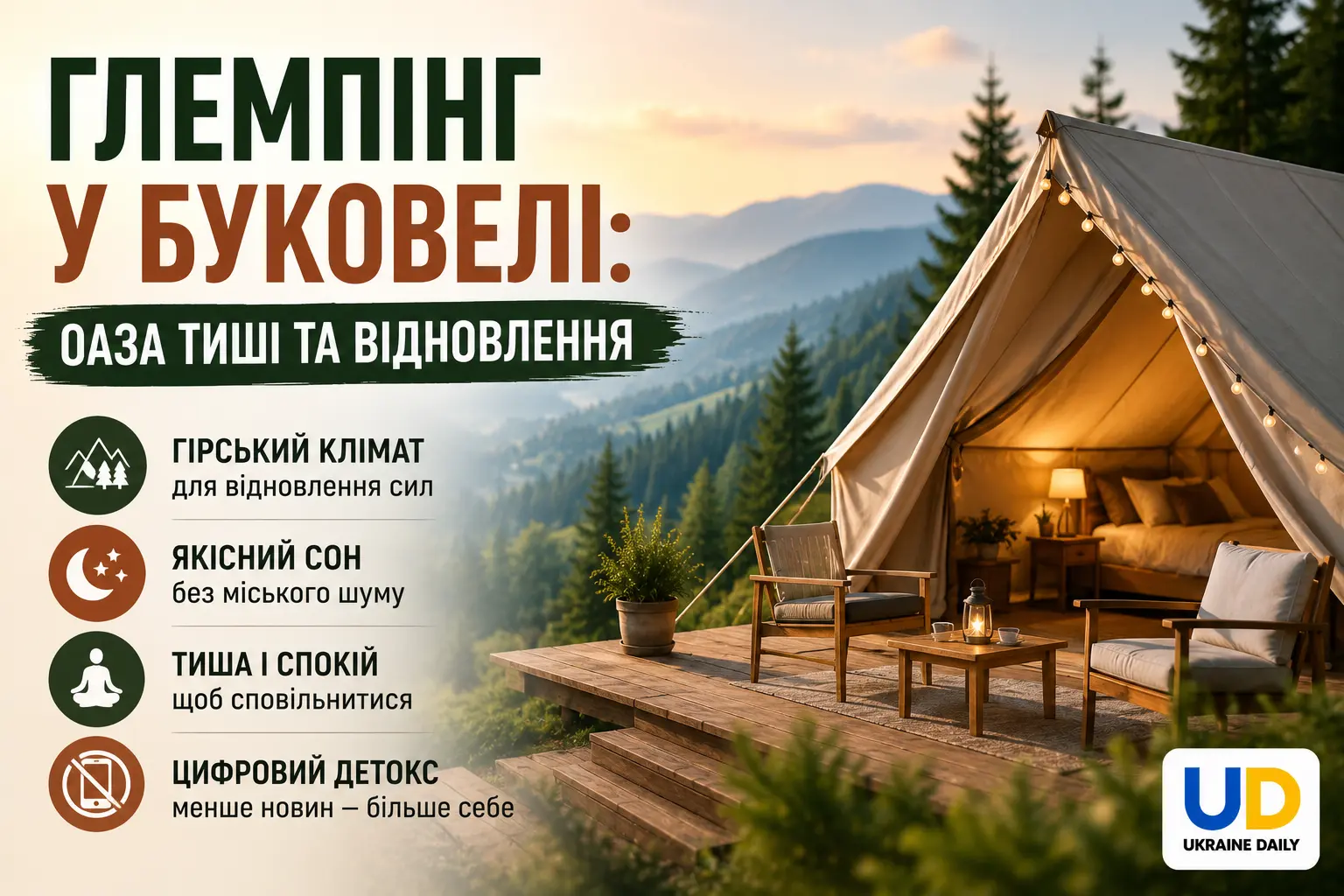 Глемпінг у Буковелі: оаза тиші та відновлення