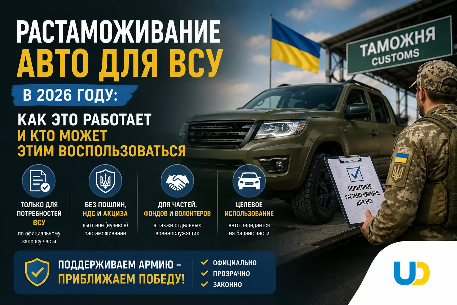Растаможивание автомобилей для ВСУ в 2026 году: как это работает и кто может этим воспользоваться - Ukraine Daily
