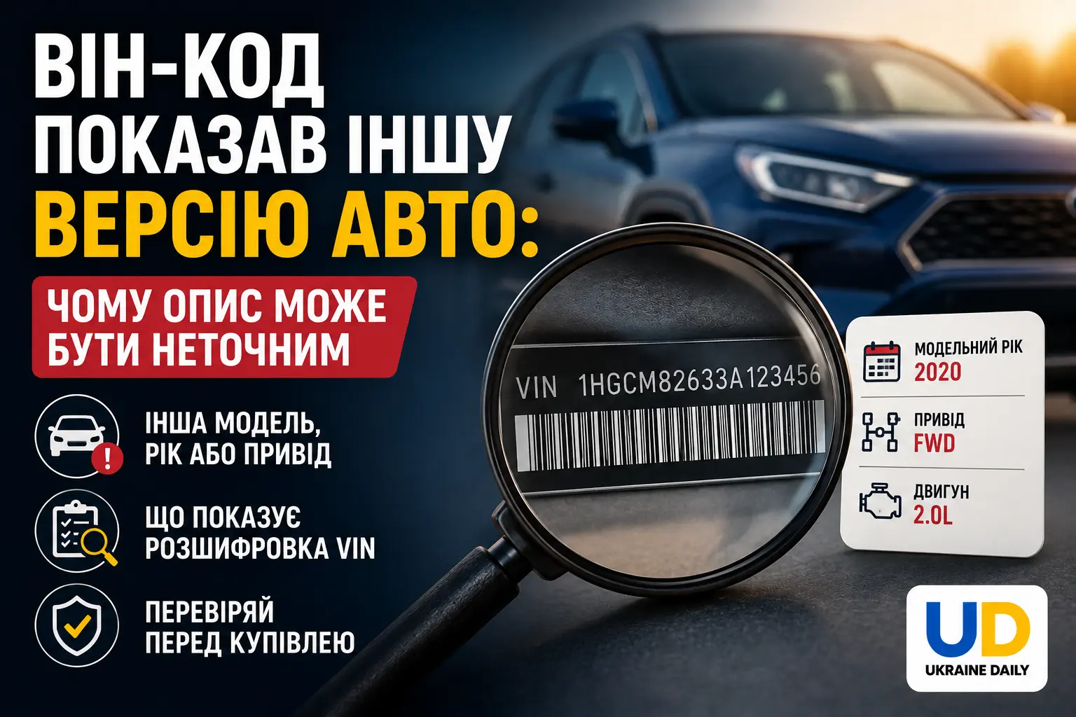 ВІН-код показав іншу версію авто: чому опис може бути неточним