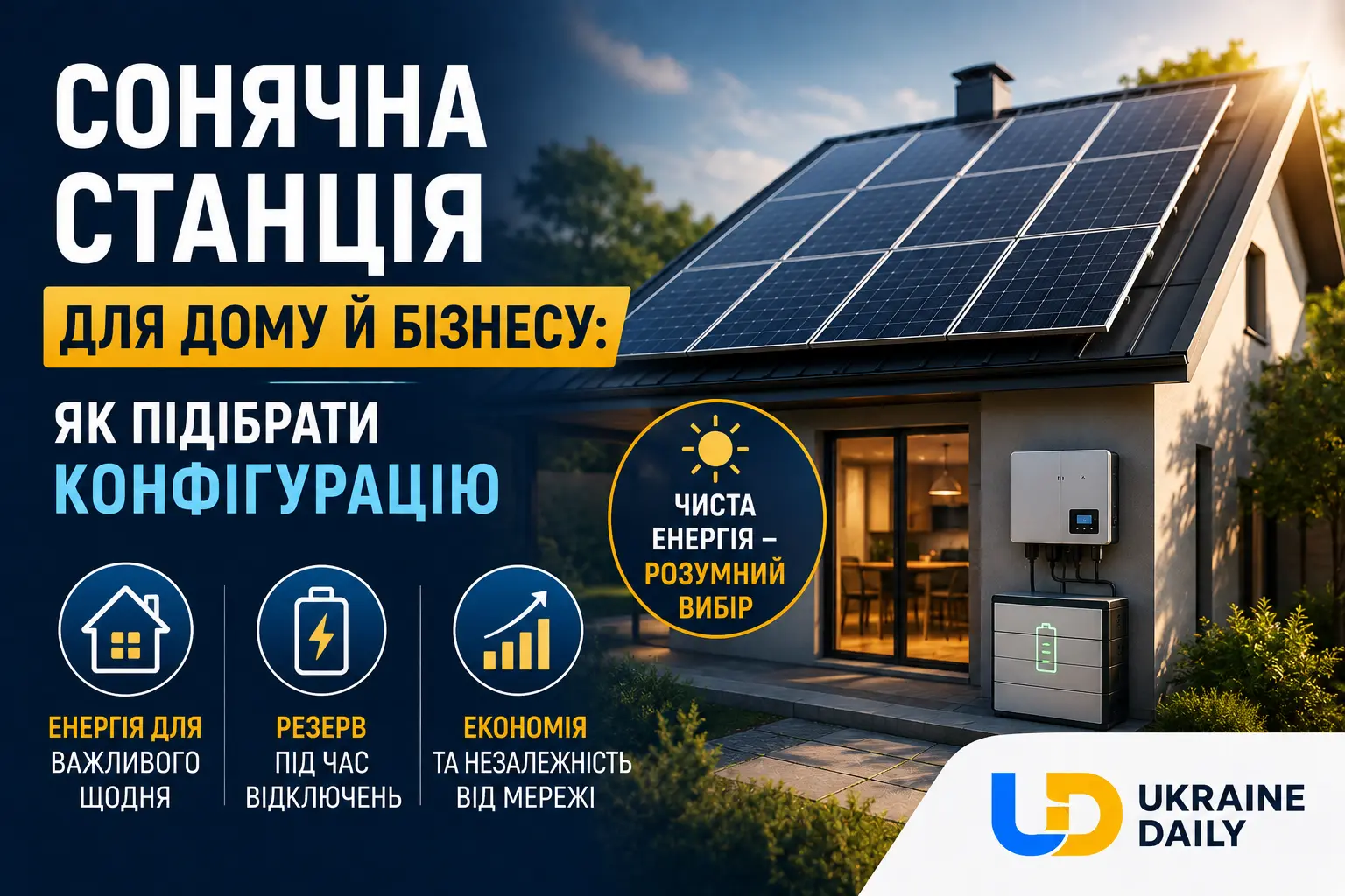 Сонячна станція для дому й бізнесу: як підібрати конфігурацію