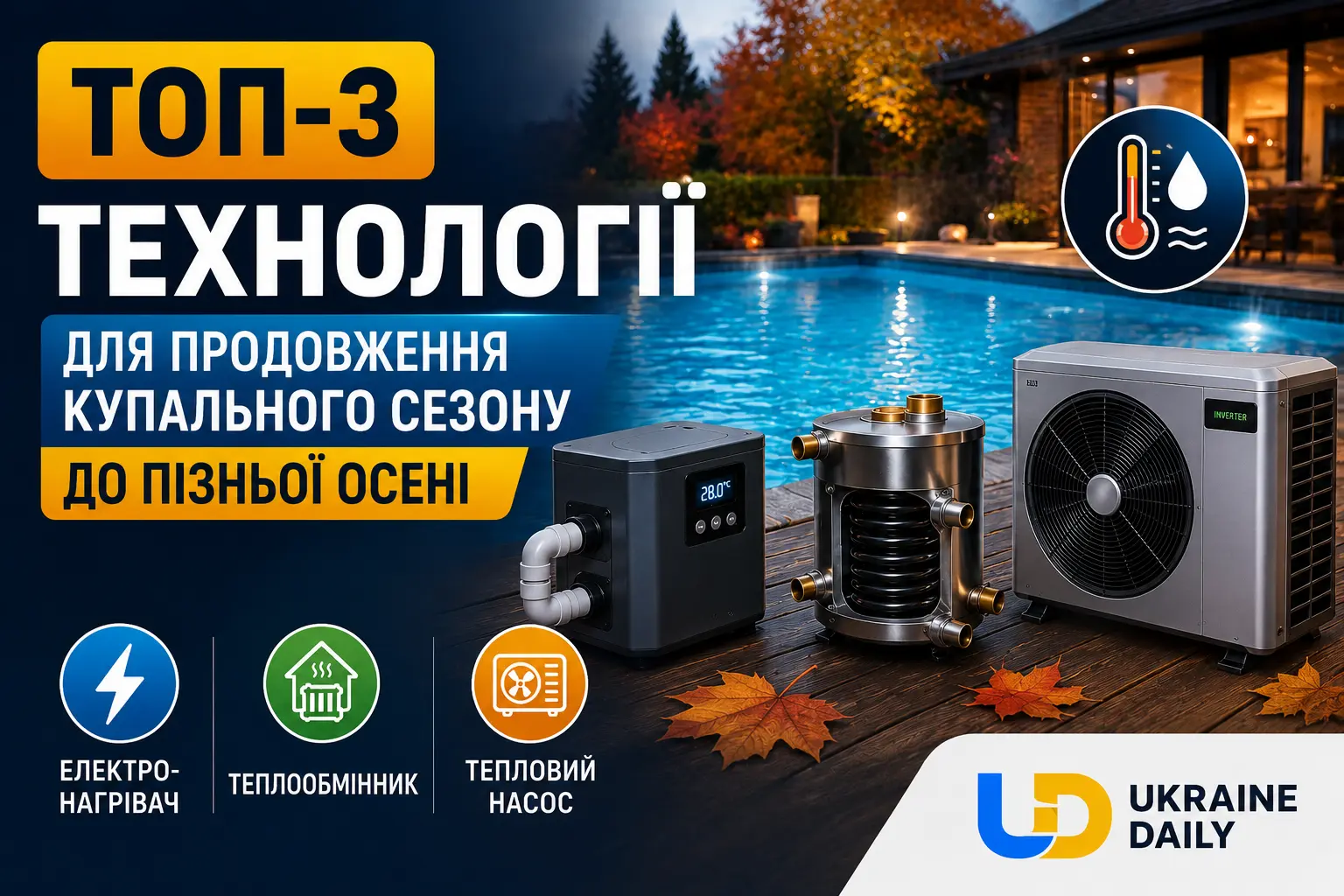 ТОП-3 технології для продовження купального сезону до пізньої осені: що обрати для підігріву води