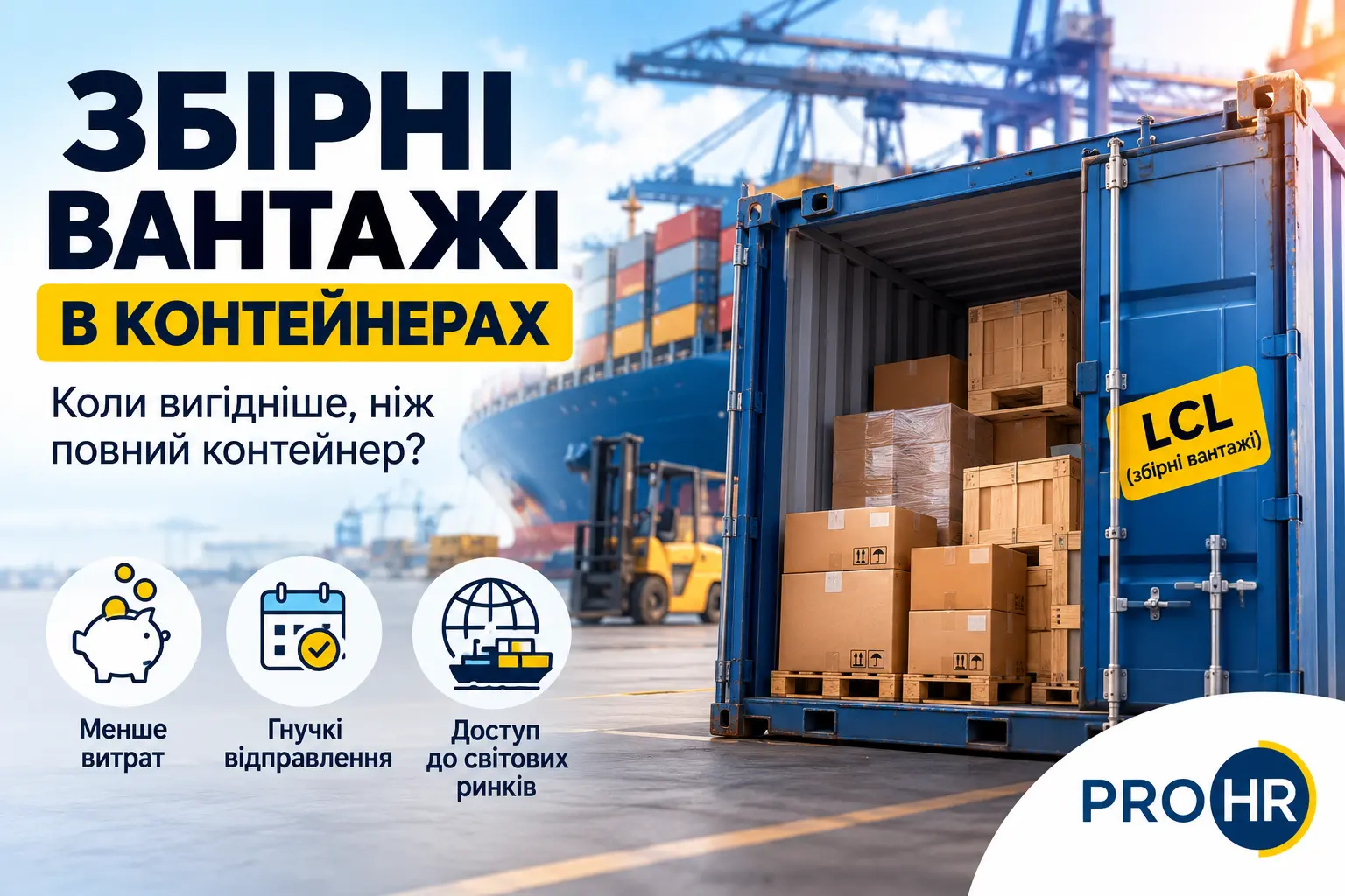 Збірні вантажі в контейнерах: коли це вигідніше за повний контейнер