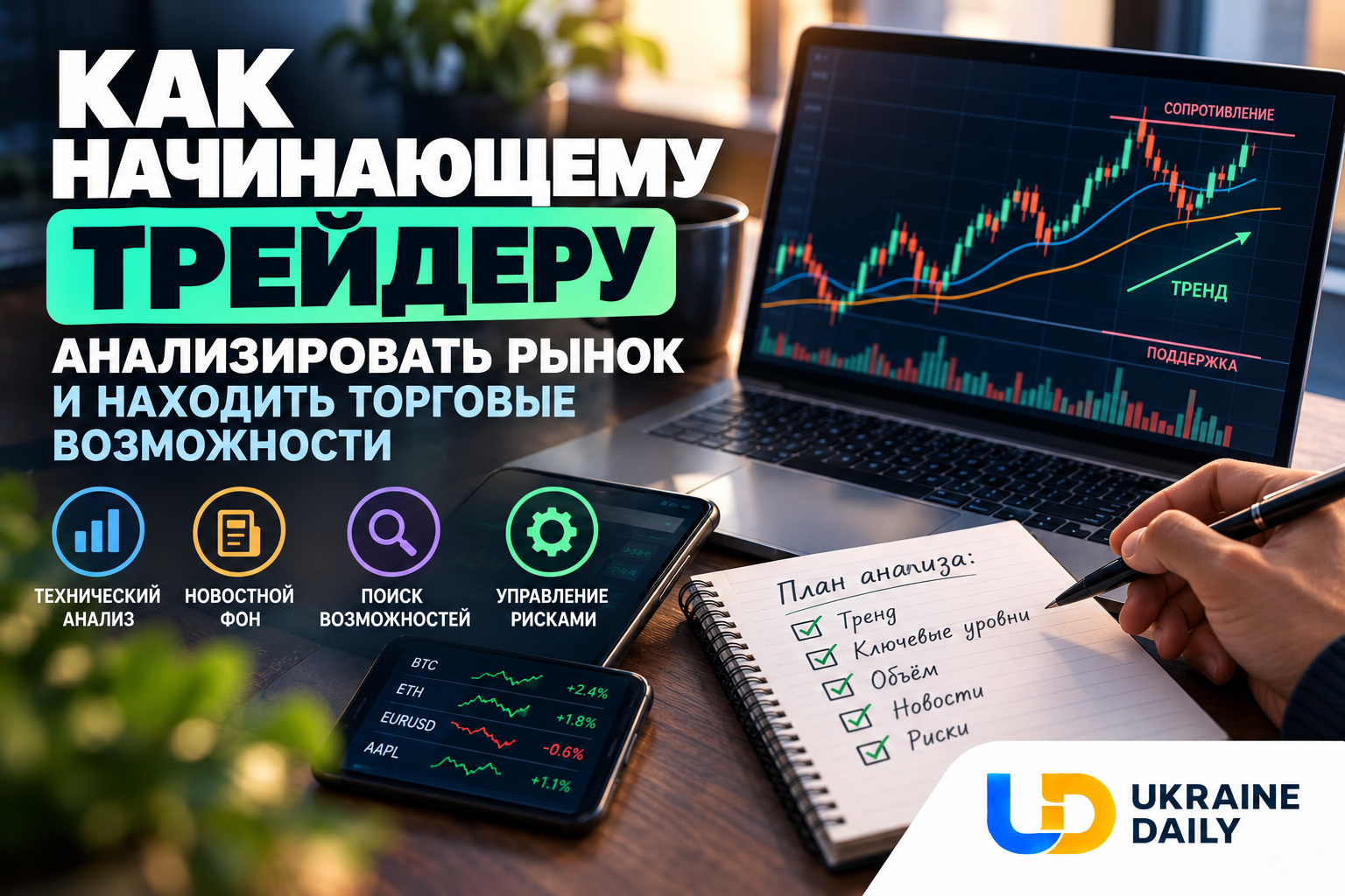 Как начинающему трейдеру анализировать рынок и находить торговые возможности