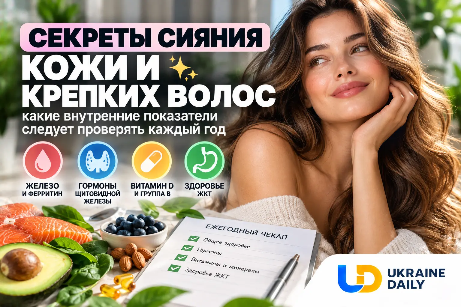 Секреты сияния кожи и крепких волос: какие внутренние показатели следует проверять каждый год